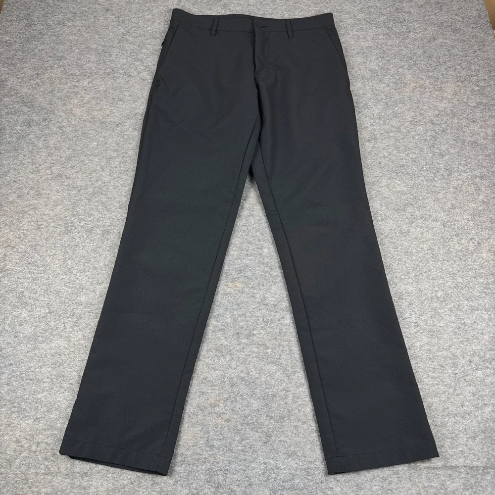 Banana Republic Flat Front Pants Slim Fit Polyester Black Mens 30x32